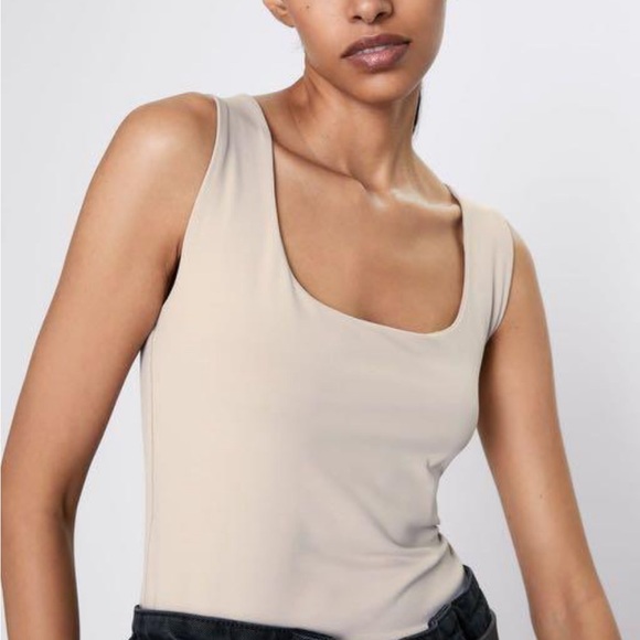 Zara Wide Strap Stretch Tank Top - Picture 3 of 5